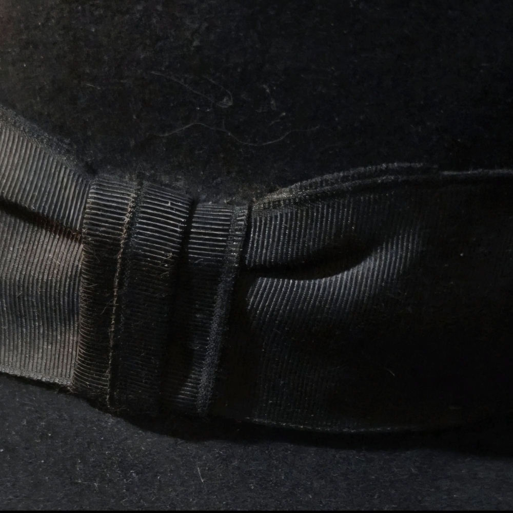 ​Vtg STETSON SOVEREIGN Fedora Black Fur Felt Hat 7 3/8 John Helmer Portland OR - Picture 3 of 6